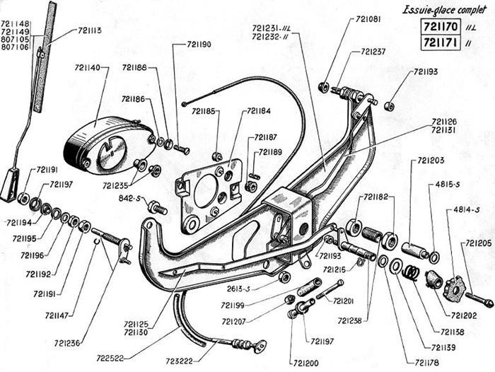 moteur d'essuie-glace 6v - Traction cabriolet